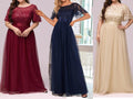 Sparkly Sequined Flutter Sleeves Long Mother of Bride Dresses - promboutiqueonline