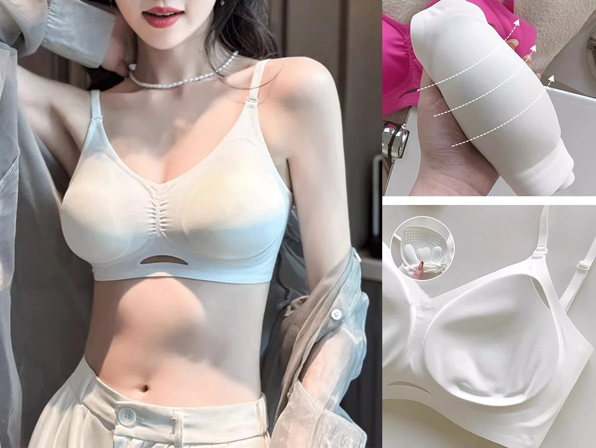 Deep U-Shaped Back Bra for Women - Low Back Open Design with Gathering Detail
