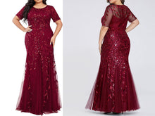 Load image into Gallery viewer, Shimmery Leaves Pattern Embellished Plus Size Mother of Bride Dresses