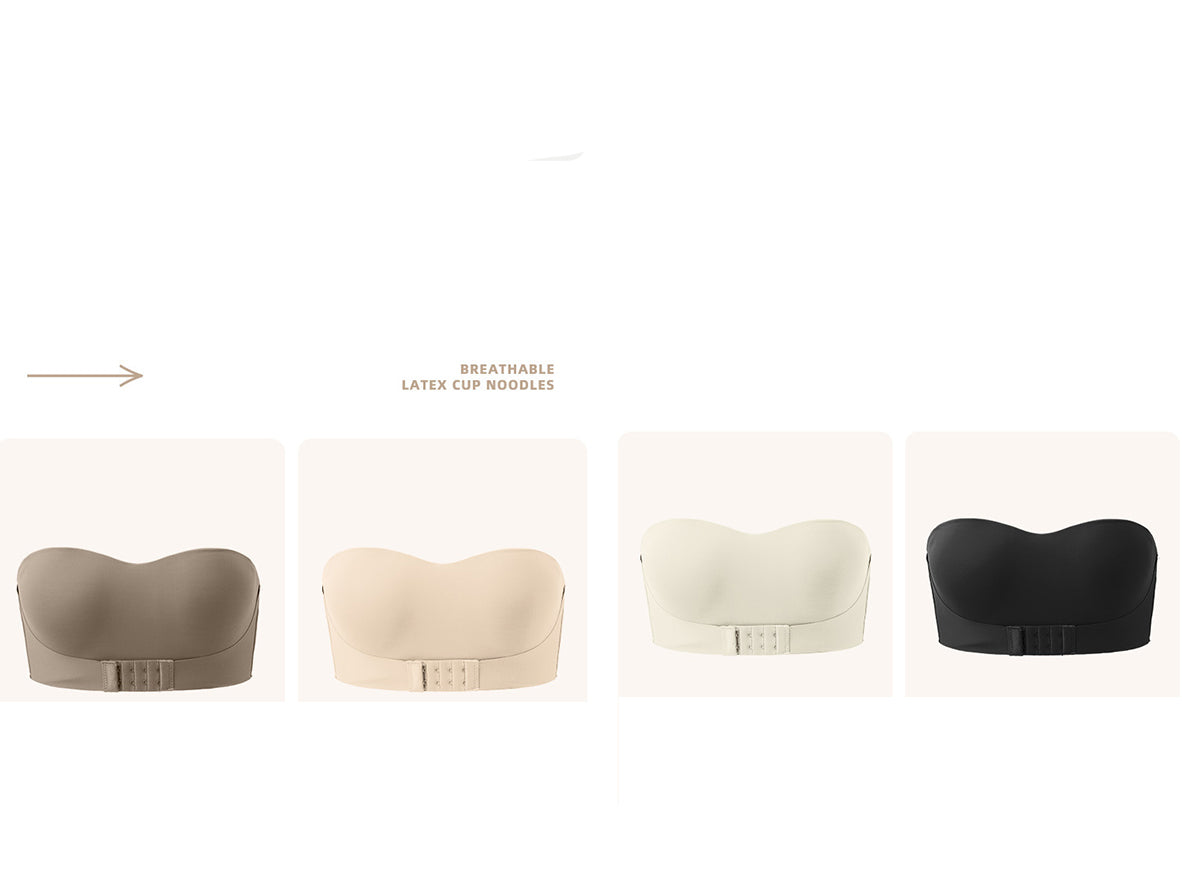 Front Buckle Strapless Push Up Bandeau Bra for Women - Non-Slip Comfort