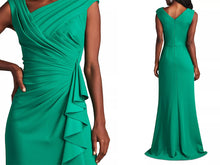 Load image into Gallery viewer, Green Asymmetric Draped Long Dress with Slit for MOB MOG