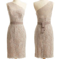 Soft Peach One Shoulder Mother of The Bride Dress for Elegant Wedding Occasions