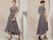 Load image into Gallery viewer, Retro Neutral Color Fit and Flare MOB Dresses Cape Sleeves