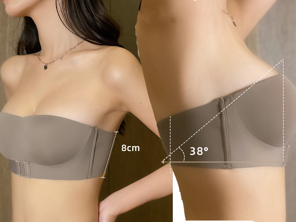 Front Buckle Strapless Push Up Bandeau Bra for Women - Non-Slip Comfort