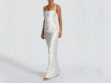 Load image into Gallery viewer, Vintage Square Neck Ruched Corset Sheath Bridal Wear P035