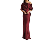 Load image into Gallery viewer, Hunter Green Silk Like Satin Draped Sheath Mother of the Bride Dresses P60