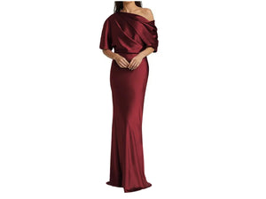 Hunter Green Silk Like Satin Draped Sheath Mother of the Bride Dresses P60