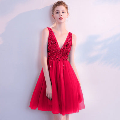 Embellished V-Neck Short Grade Prom Dresses P380 - promboutiqueonline