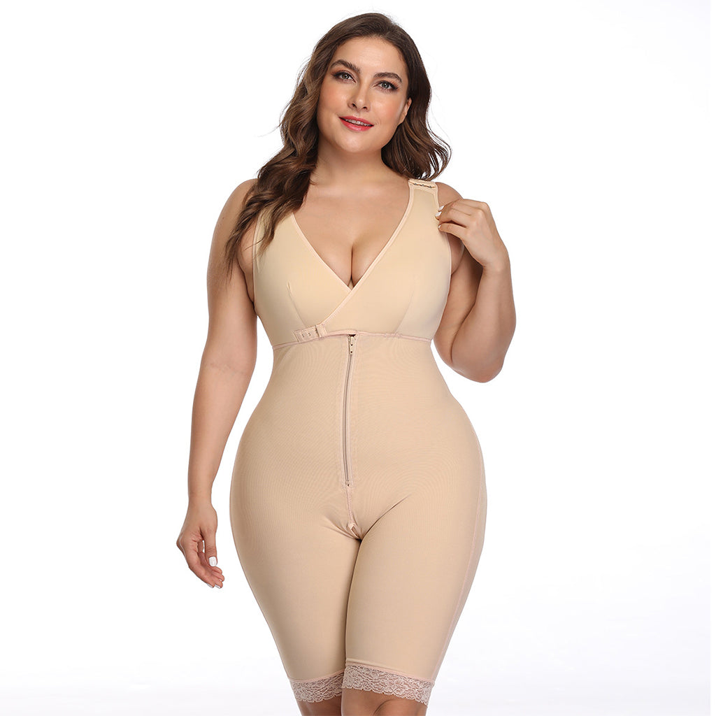 Full Body Bodysuit Shapewear Tummy Control Lace Trim - promboutiqueonline