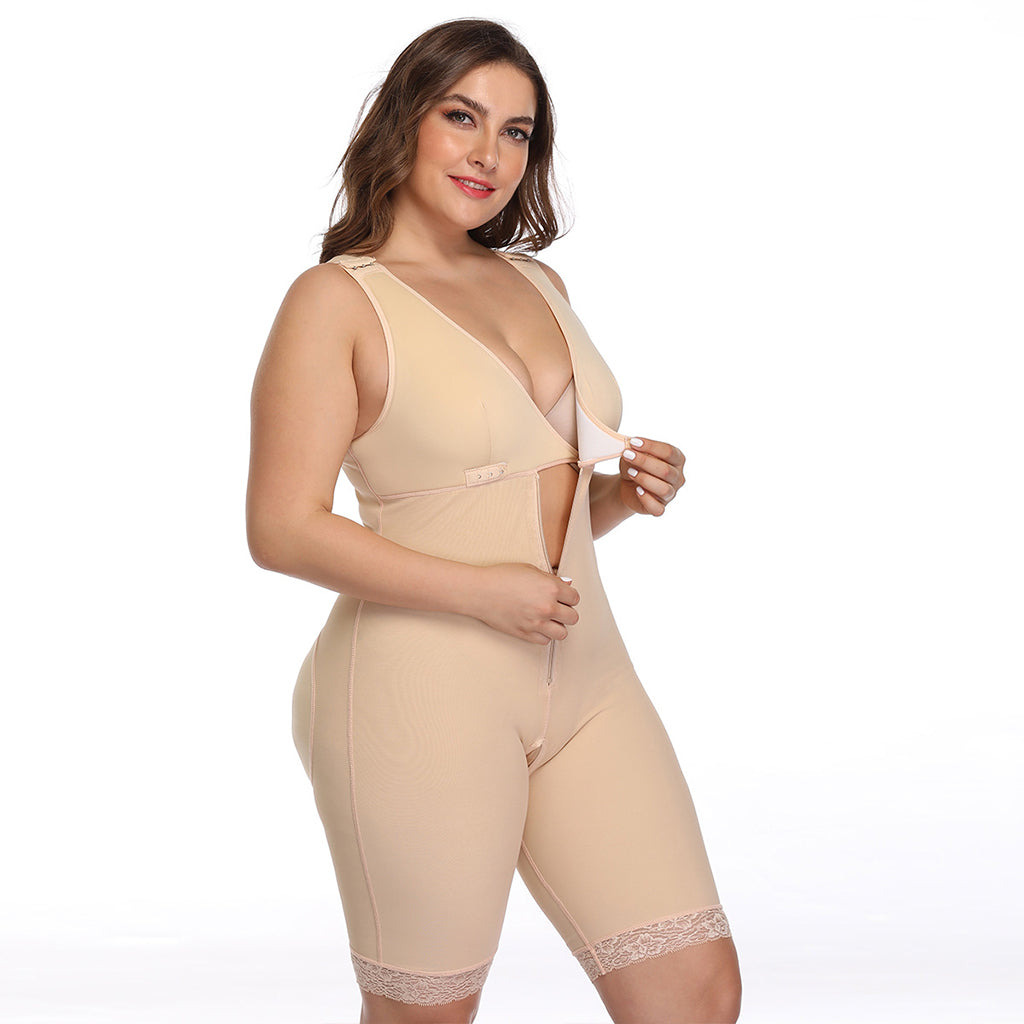 Full Body Bodysuit Shapewear Tummy Control Lace Trim - promboutiqueonline
