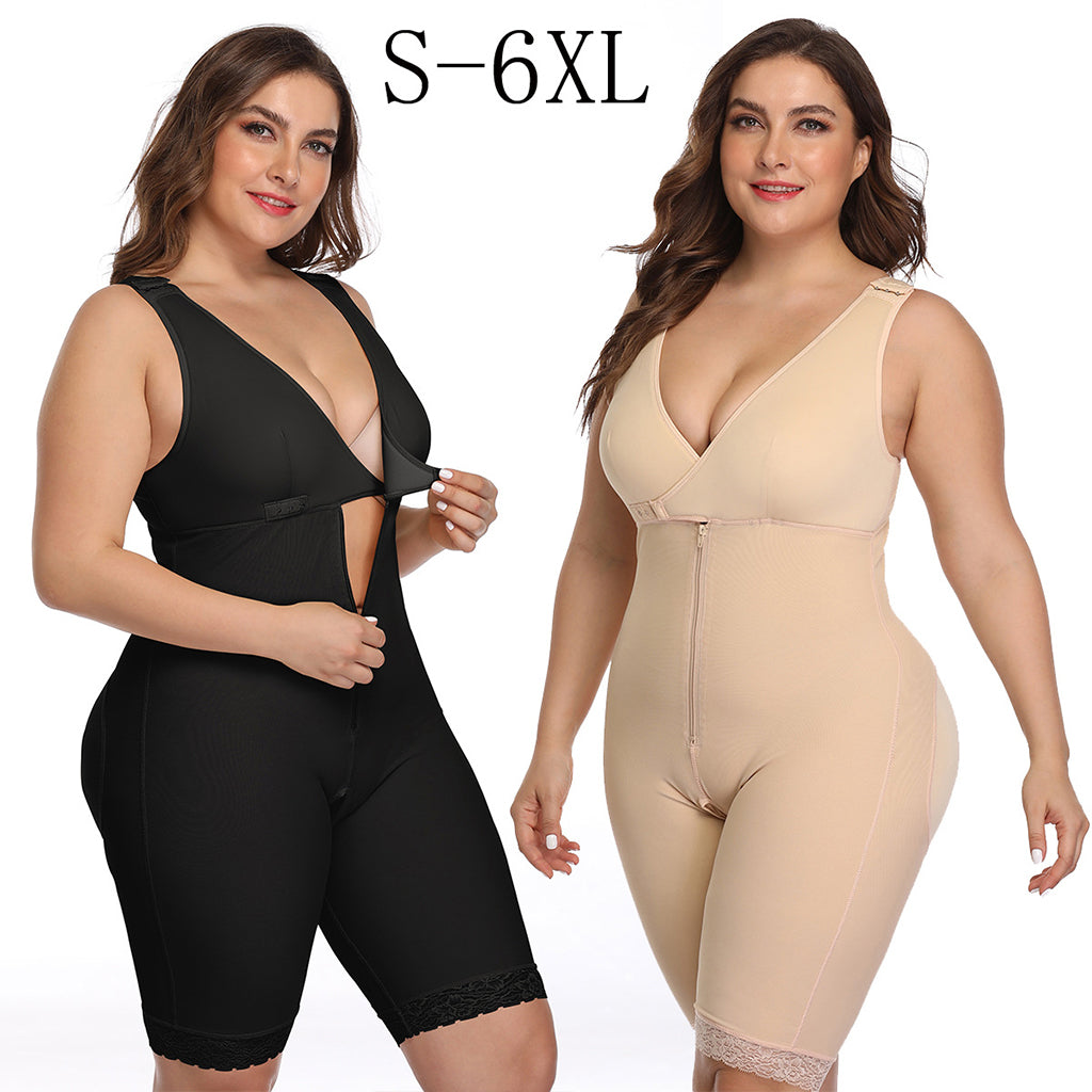 Full Body Bodysuit Shapewear Tummy Control Lace Trim - promboutiqueonline