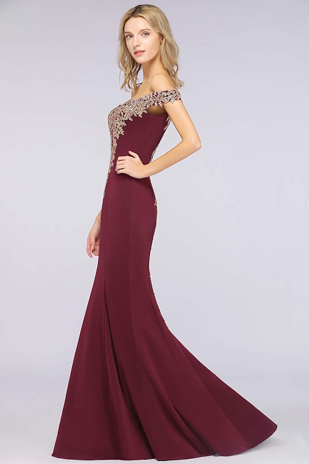 Elegant Off Shoulder Applique Mermaid Bride Mother Dresses - promboutiqueonline
