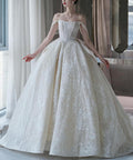 Princess Sleeveless Corset Bridal Gowns Tube Lace Wedding Dresses with Big Bowknot - promboutiqueonline