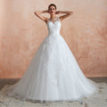 Bateau Illusion Appliqued Wedding Gowns Custom Made - promboutiqueonline