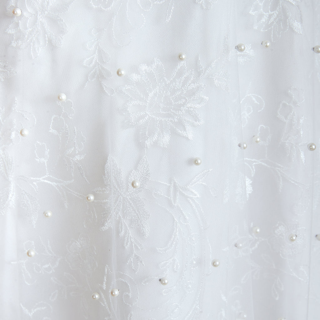 Beaded Fake Plunge V-neck Semi Formal Wedding Dresses with Tank Straps - promboutiqueonline