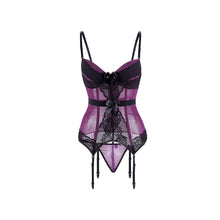 Load image into Gallery viewer, Plus Push Up Corset Vest Shapewear Bowknot Aulic Bustier with Garters