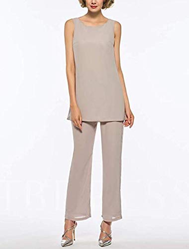Chiffon 3 Pieces Mother of the Bride Dressy outfits Pantsuits Trouser Suits Wedding Guest Wear - promboutiqueonline