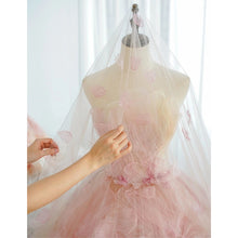 Load image into Gallery viewer, Strapless 3D Flowers Pink Colored Wedding Dresses Debut Ball Gowns