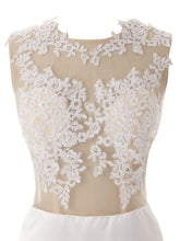 Load image into Gallery viewer, Ivory Sheer Appliqued Mermaid Wedding Dresses with Train