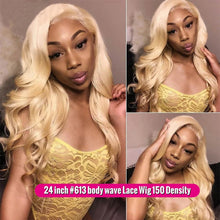Load image into Gallery viewer, Blonde Body Wave Lace Front Wig Human Hair 30 inch Lace Wig HD Transparent Lace Frontal Wigs For Black Women - promboutiqueonline