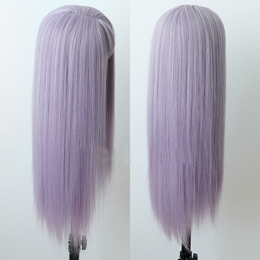 Long Straight Synthetic Hair Wig With Bangs for Women Colored Cheap Natural Look Wigs - promboutiqueonline