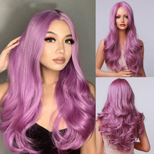Load image into Gallery viewer, Purple Long Body Wave Synthetic Wigs for Women Cosplay Lolita Wigs High Temperature Fiber Hair