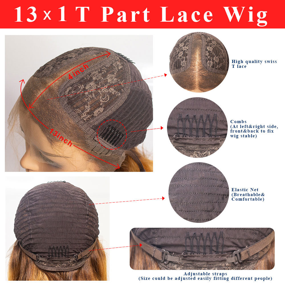Highlight Ombre Blonde HD Straight Lace Front Wigs Undetectable Human Hair Wig with Baby Hair - promboutiqueonline