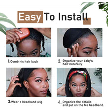 Load image into Gallery viewer, Afro Style Glueless Synthetic Headband Wigs Yaki Kinky Straight For Black Women 4color Available - promboutiqueonline