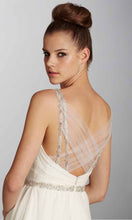 Load image into Gallery viewer, Floral Spaghetti Straps Boho Wedding Dresses with V-neckline