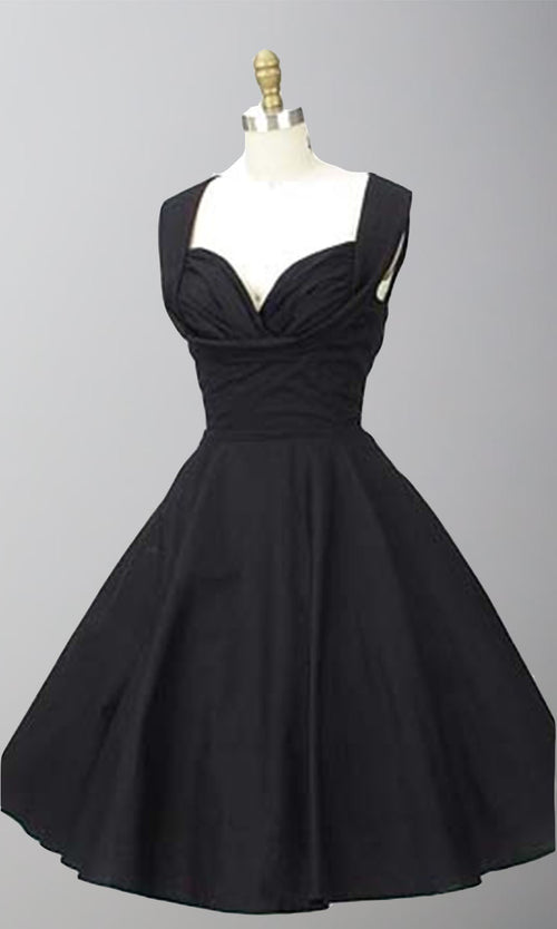 1950s Style Shelf Bust Short Bridesmaid Dresses Retro Little Black Dresses P376 - promboutiqueonline