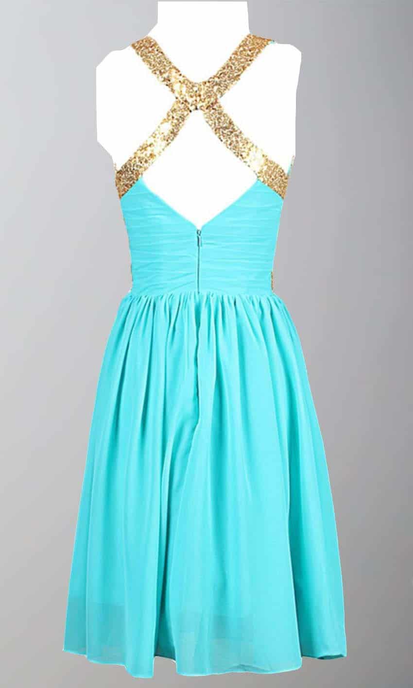 Black and Gold Sequin Short Prom Graduation Dresses with Straps KSP380 - promboutiqueonline