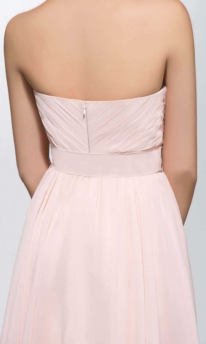 Light Pink Sweetheart Short Ruffled Bridesmaid Dresses with Bowknot Belt P390 - promboutiqueonline