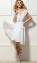 Load image into Gallery viewer, Flowy Chiffon and Lace Short Elopement Wedding Dresses