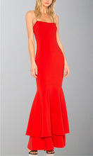 Load image into Gallery viewer, Red Long Trumpet Layered Fit &amp; Flare Prom Dresses with Spaghetti Straps P517
