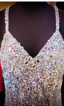 Load image into Gallery viewer, Sparkly Long Corset Trumpet Mermaid Prom Dress with Cross Strap Back P537