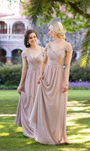 Load image into Gallery viewer, Long Burgundy Cold Shoulder Bridesmaid Dresses P545