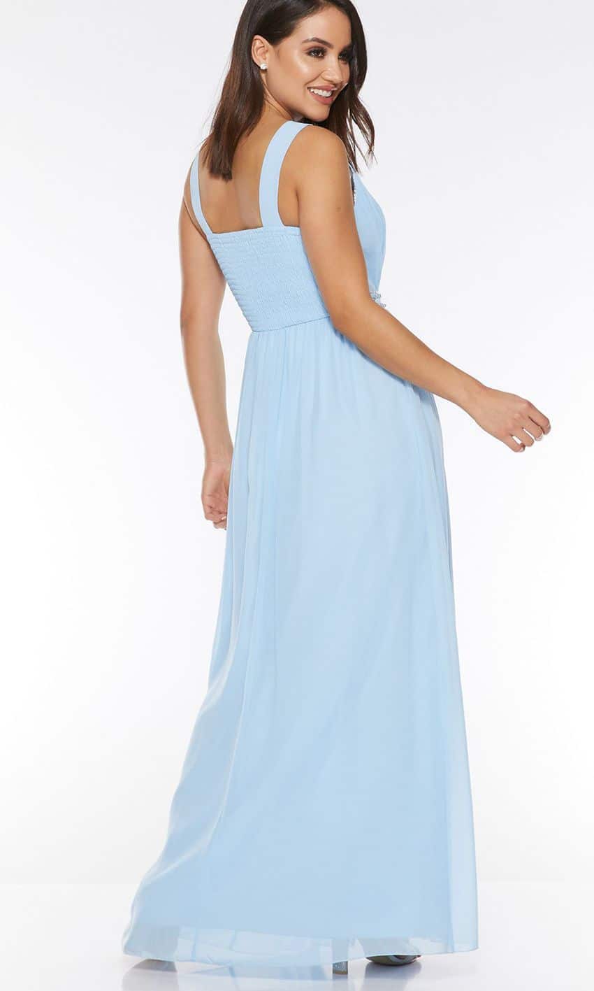 Light Blue Long Prom Dresses with Embellished High Illusion Sweetheart Neck KSP547 - promboutiqueonline
