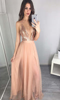 Metallic Long Backless Strappy Prom Dresses With Spaghetti Straps P548 - promboutiqueonline