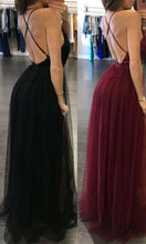 Load image into Gallery viewer, Metallic Long Backless Strappy Prom Dresses With Spaghetti Straps P548