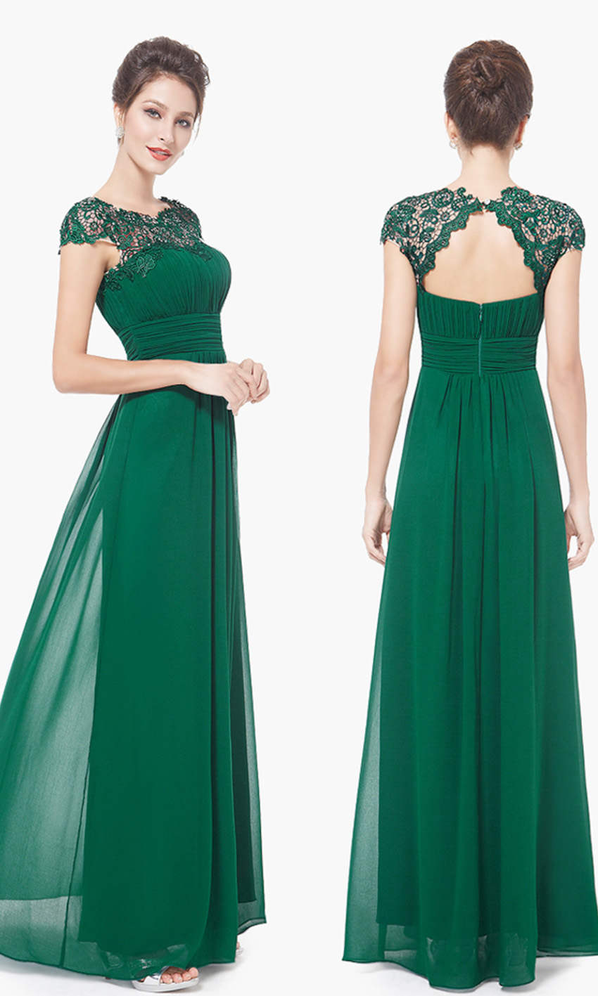Burgundy  Chiffon Bridesmaid Dresses with Sequin Floral Lace Illusion Neckline P554 - promboutiqueonline