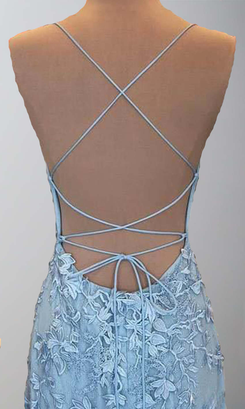 Long Applique Embellished Blue Mermaid Prom Dresses P579 - promboutiqueonline