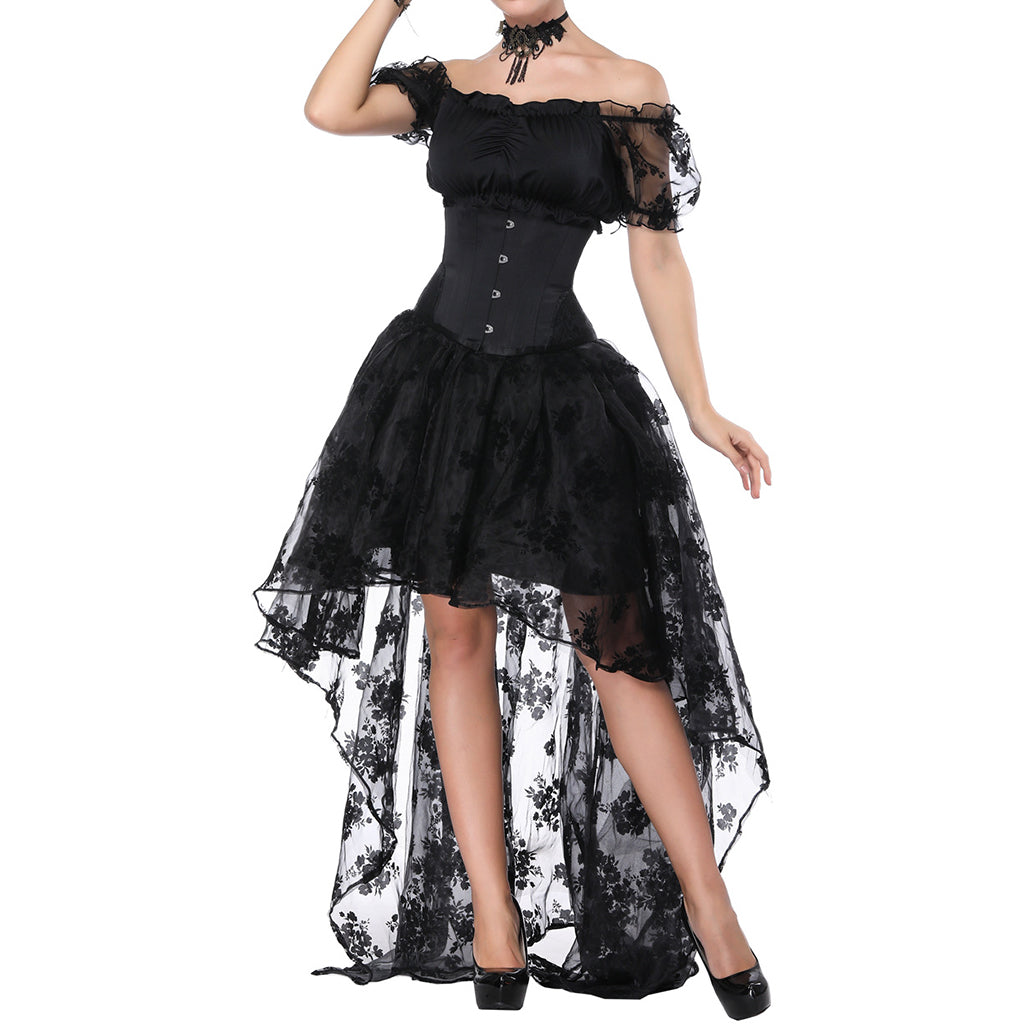 Gothic Waist Trainer Corset Underbust Bustier Waist Cincher Shapewear - promboutiqueonline