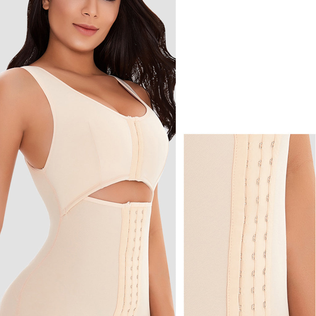 Plus Size Hooked Full-body Bodysuit Shapwear with Lace Trim - promboutiqueonline
