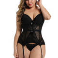 Plus Push Up Corset Vest Shapewear Bowknot Aulic Bustier with Garters - promboutiqueonline