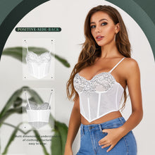 Load image into Gallery viewer, Flower Appliqued Lace Bustier Corset Party Bralet Crop Top - promboutiqueonline