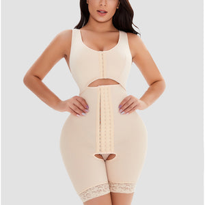 Plus Size Hooked Full-body Bodysuit Shapwear with Lace Trim - promboutiqueonline