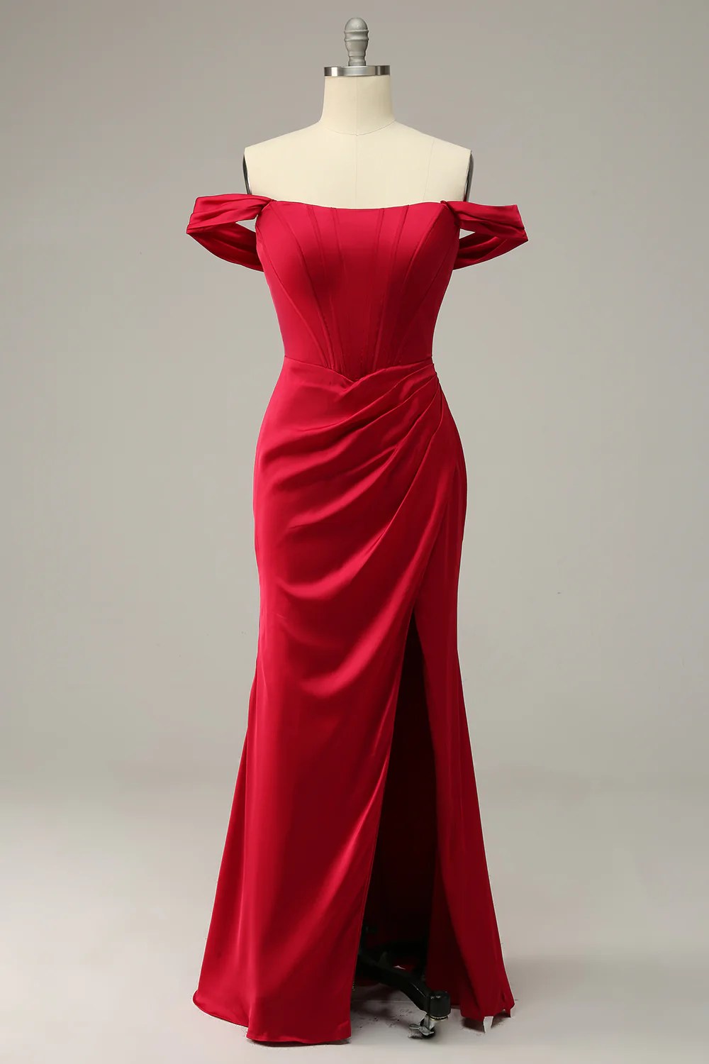 Convertible Red Bustier Mermaid Prom Dresses Strappy Tie Up Back