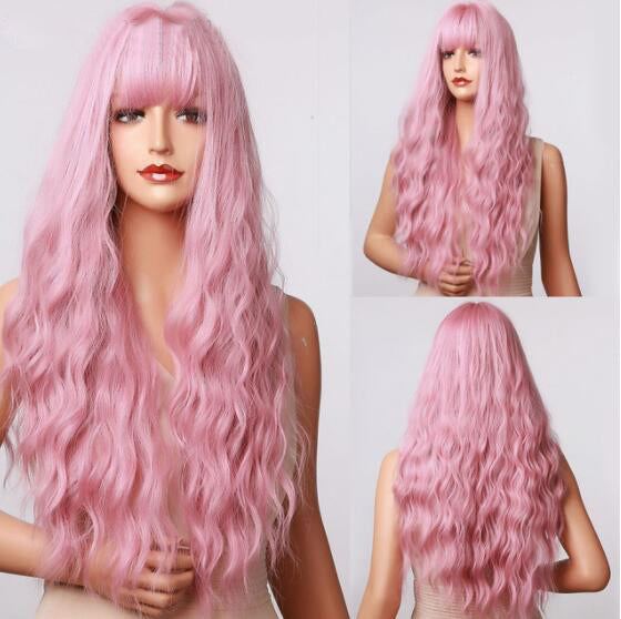 Purple Long Body Wave Synthetic Wigs for Women Cosplay Lolita Wigs High Temperature Fiber Hair - promboutiqueonline