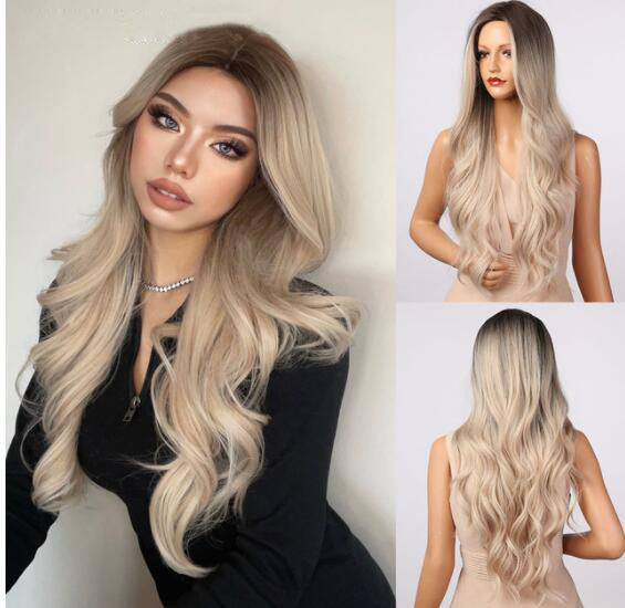 Purple Long Body Wave Synthetic Wigs for Women Cosplay Lolita Wigs High Temperature Fiber Hair - promboutiqueonline