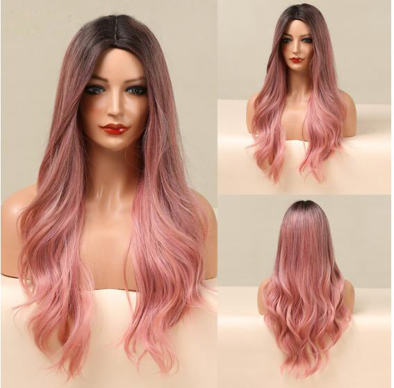 Purple Long Body Wave Synthetic Wigs for Women Cosplay Lolita Wigs High Temperature Fiber Hair - promboutiqueonline